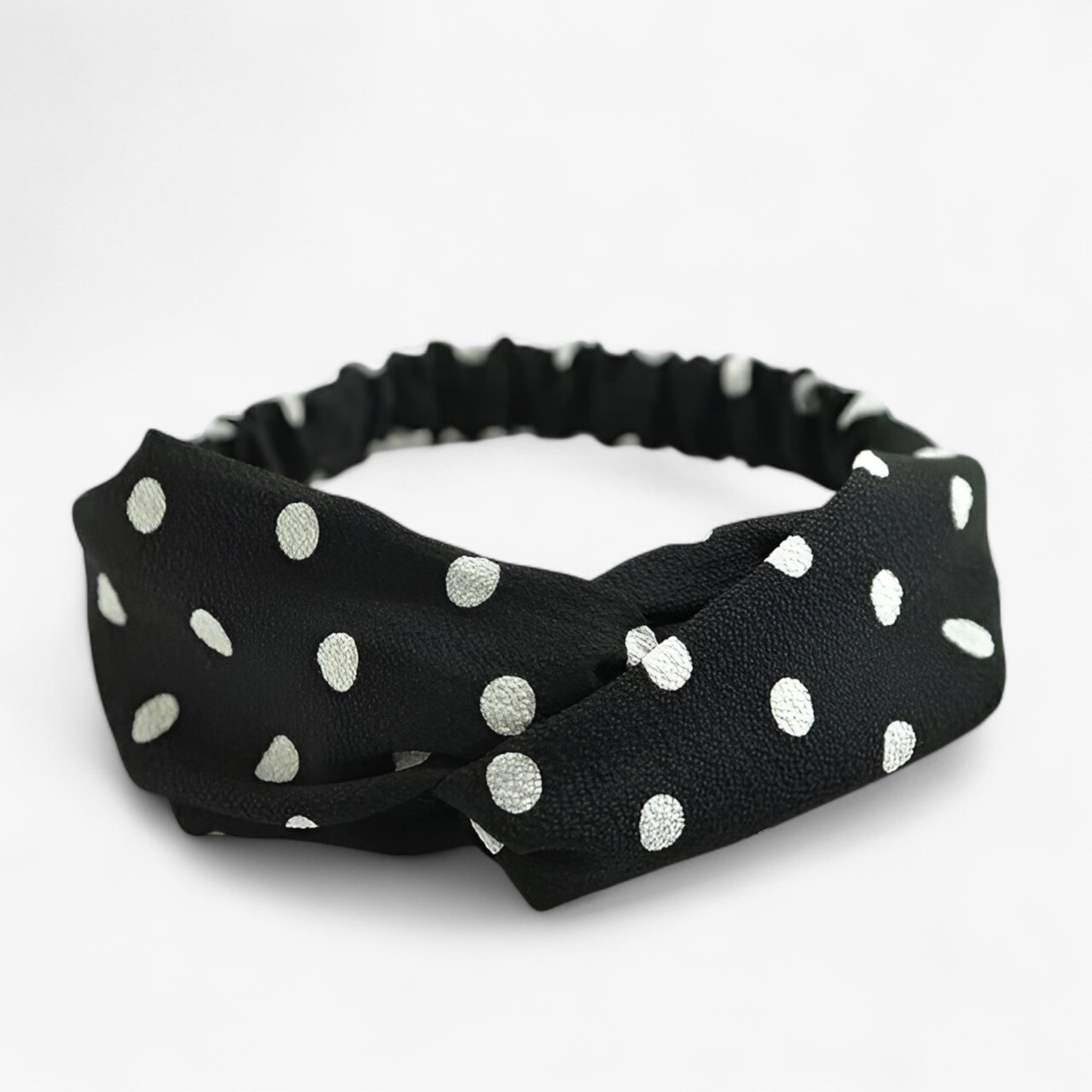 Fascia con stampa bohemien Bandana vintage - Punti neri - headband - Concept Palermo