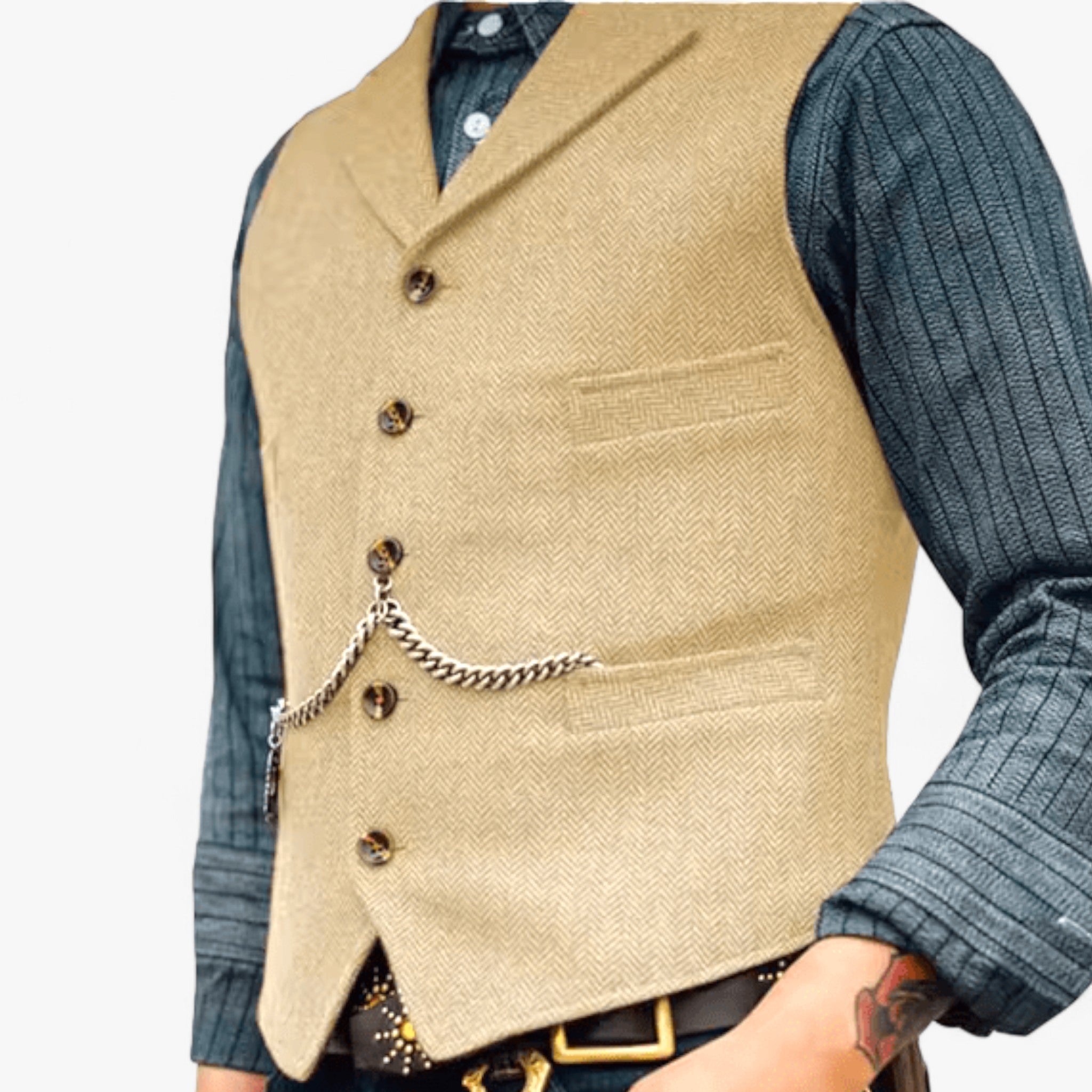 Henry | Gilet business in ottone - Eleganza senza tempo - Champagne - - Concept Palermo