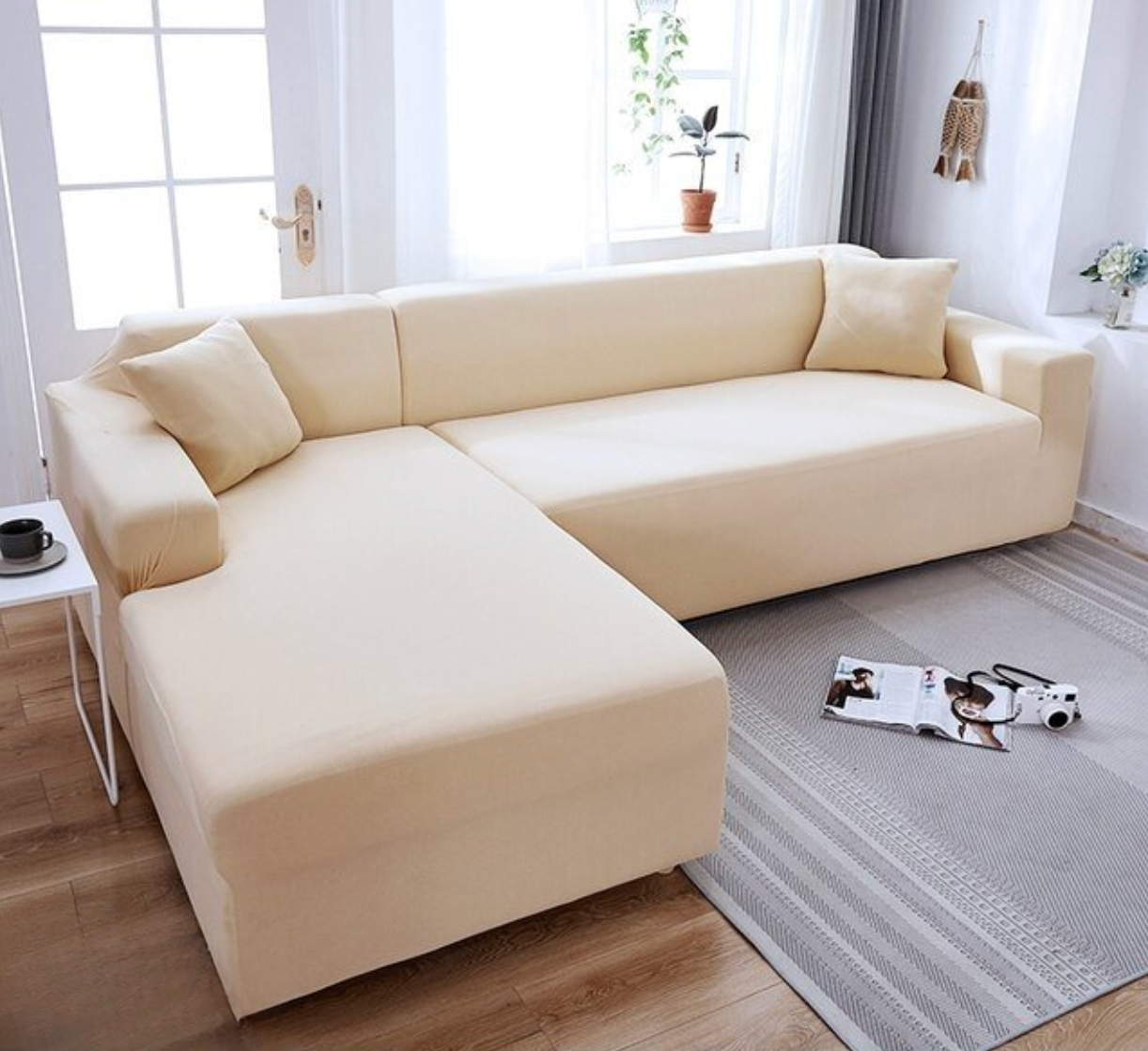 SofCove - Copridivano lavabile | prolunga la durata, idrorepellente, elastico - Crema - cover elastic band Sofa Sofa cover Washable cover - Concept Palermo