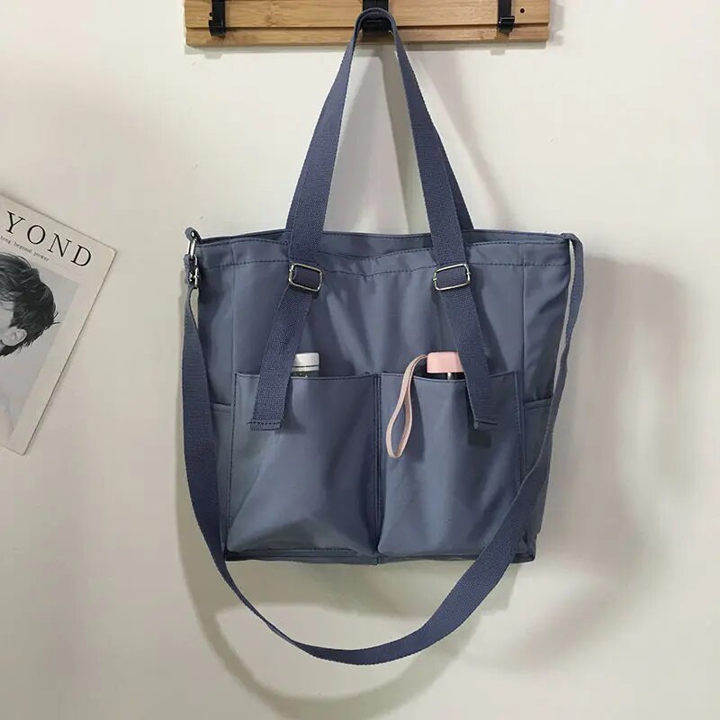 Aurelia - Borsa di tela grande impermeabile - Blu - Bags canvas bag handbags Shoulder Bags tote bag tote bags women bags Women's handbags - Concept Palermo