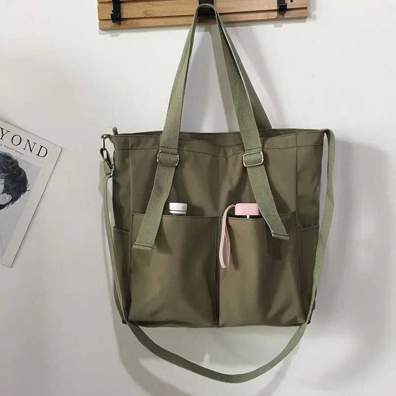 Aurelia - Borsa di tela grande impermeabile - Verde - Bags canvas bag handbags Shoulder Bags tote bag tote bags women bags Women's handbags - Concept Palermo