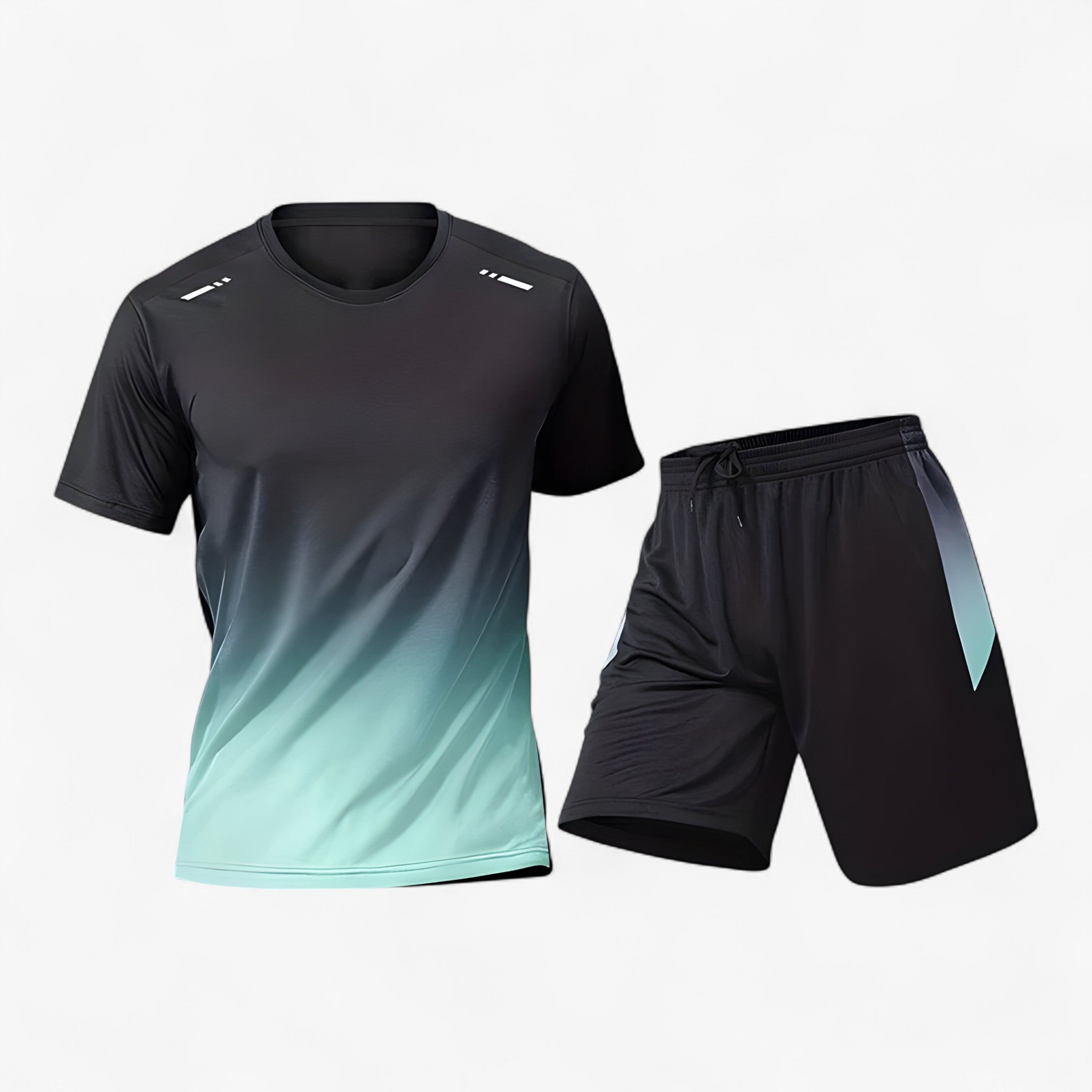 Nico | Set Sportivo da Uomo – Libertà di Movimento, Stile Senza Sforzo - Blauw Groen - abbigliamento palestra activewear outfit da allenamento set sportivo uomo tuta sportiva uomo - Concept Palermo