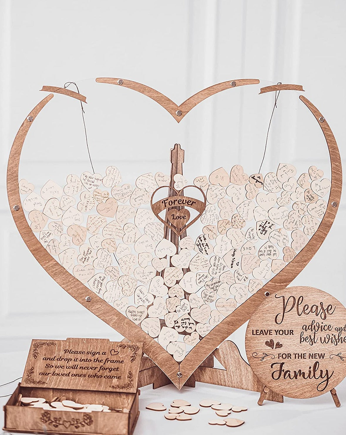 Colline | Libro degli ospiti a forma di cuore | Crea ricordi - - Decoration guestbook heart shape home decor wedding decor wooden heart shape - Concept Palermo