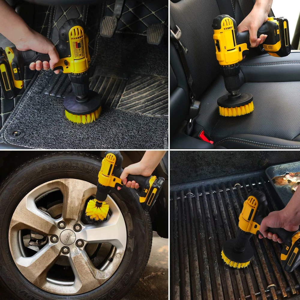 Set di spazzole per trapano potente 3 pezzi - - 3-delig Complete set elektrische kopborstelset Krachtige Boorborstelset new_for_google - Concept Palermo