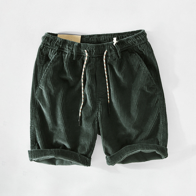 Marcus | Elegante Pantalone Corto in Velluto a Coste - Stile e Comfort - Verde - man men - Concept Palermo