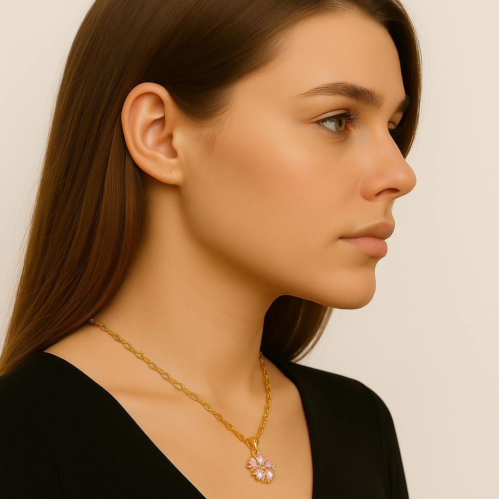 Rosa | Collana romantica Sakura - Elegante e Femminile - - Cute/Romantic fashion NECKLACES Pendant Necklaces Women womens fashion - Concept Palermo