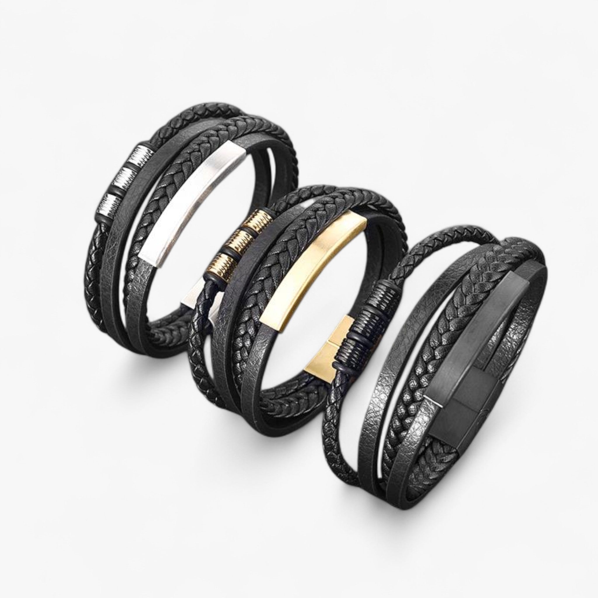 Bracciale multistrato intrecciato per uomo - - Bracelet bracelet for men - Concept Palermo