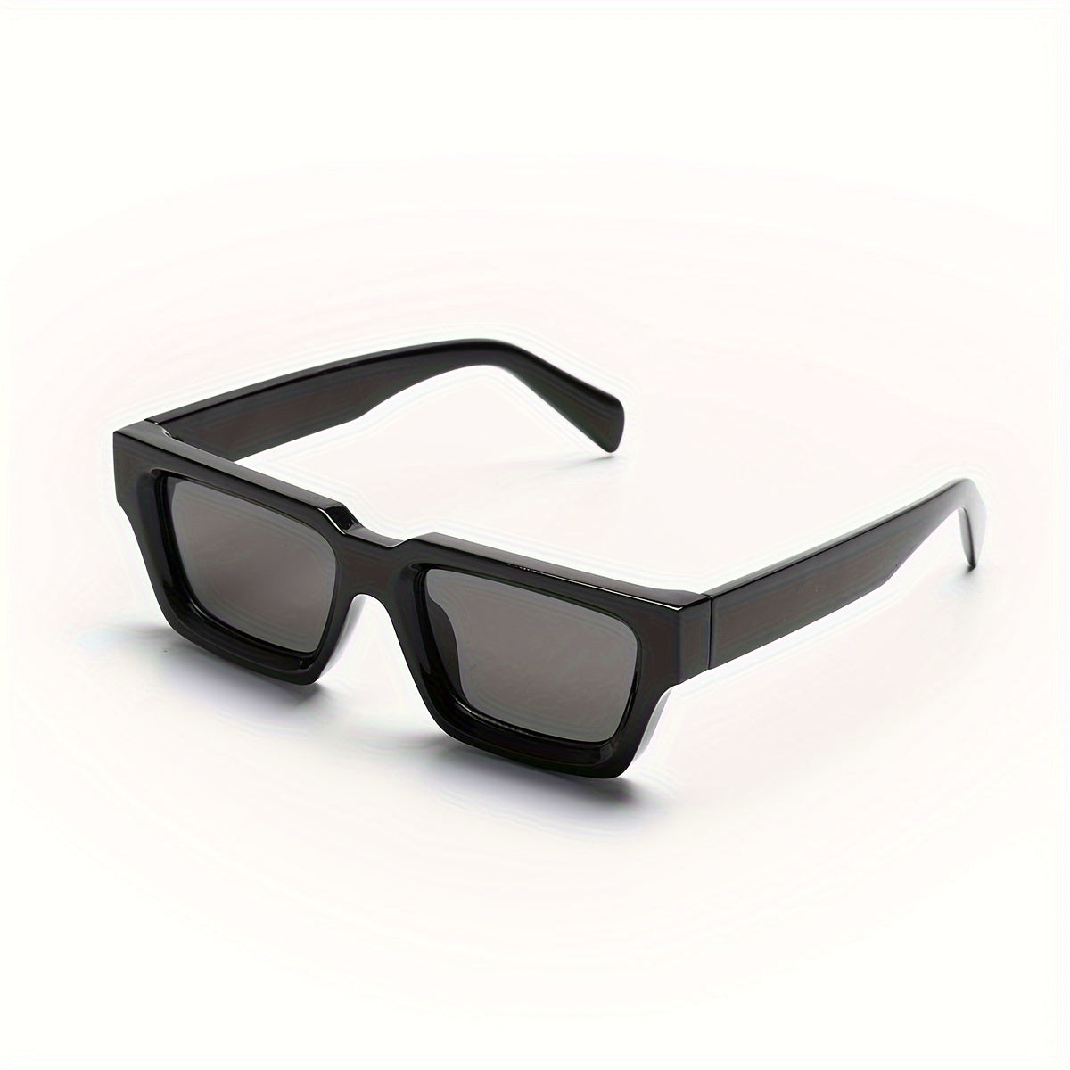 Occhiali da sole quadrati neri alla moda con un'aria retro - Cornice Nera Completamente Grigia - - Concept Palermo