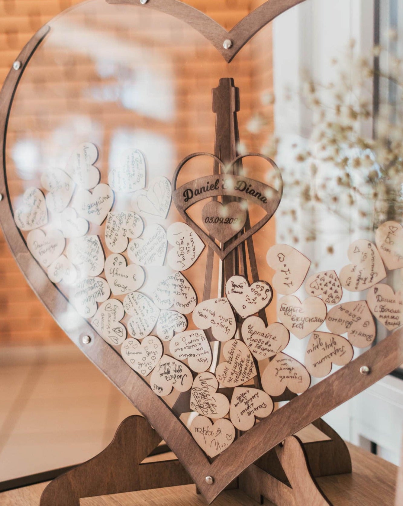 Colline | Libro degli ospiti a forma di cuore | Crea ricordi - - Decoration guestbook heart shape home decor wedding decor wooden heart shape - Concept Palermo