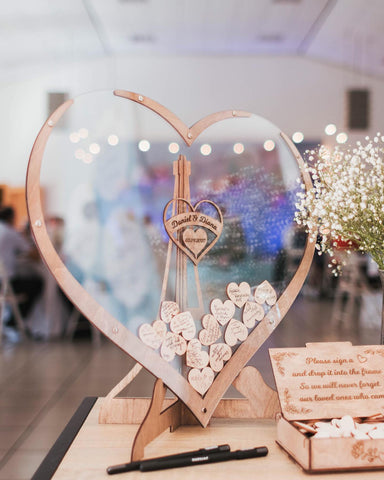 Colline | Libro degli ospiti a forma di cuore | Crea ricordi - - Decoration guestbook heart shape home decor wedding decor wooden heart shape - Concept Palermo