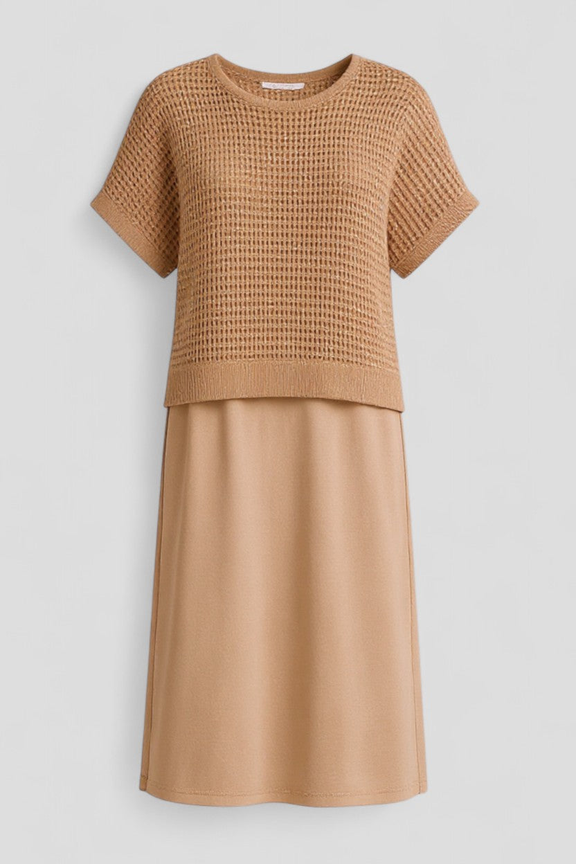 Airis | Abito Estivo Elegante Donna Midi - Marrone - abbigliamento donna abito elegante abito estivo fashion summer moda estate outfit estivo stile estivo vestito fresco - Concept Palermo