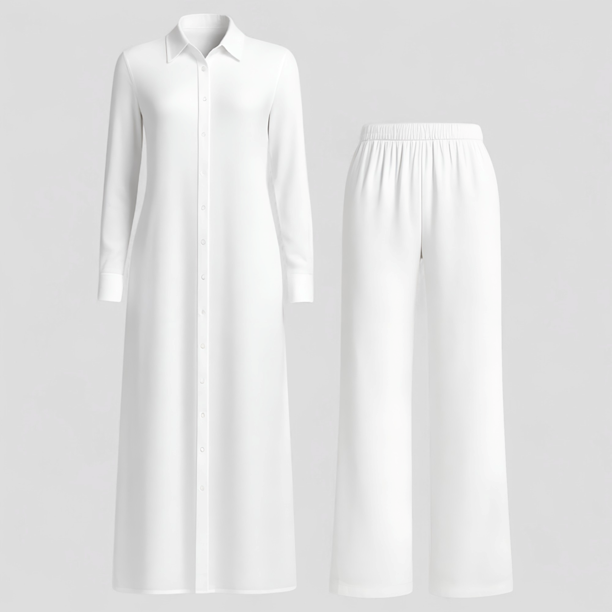 Valeria | Completo Donna Elegante in Estivo - Bianco - abbigliamento estivo abiti estivi blousejurk comfort e stile linnen estivo moda estiva pantaloni in linnen set di linnen - Concept Palermo