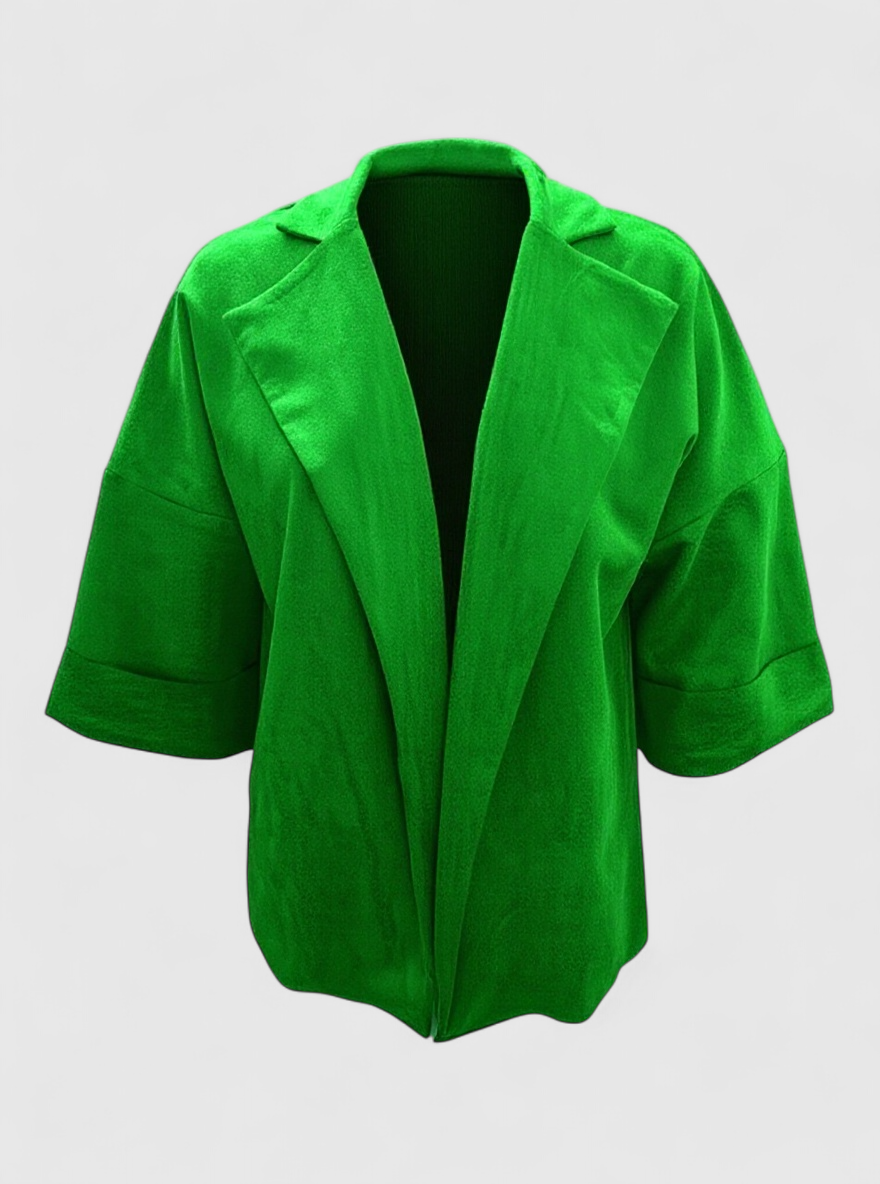 Siena | Cardigan Donna in Suede Sintetico - Verde chiaro - autunno cardigan casual collo a revers donna fashion moda primavera suede sintetico versatile - Concept Palermo