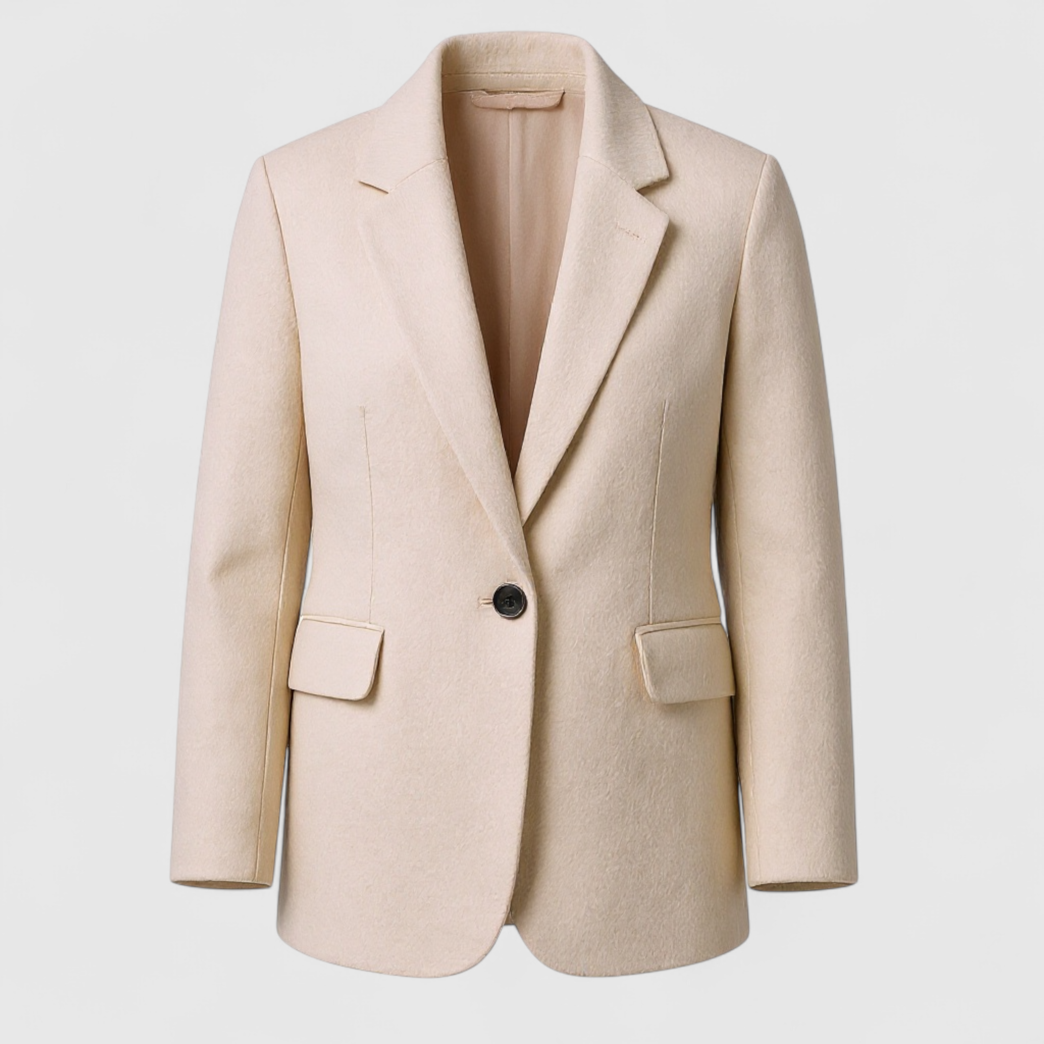 Idalia | Giacca Elegante - Beige - abbigliamento autunnale giacca casual giacca con bottoni giacca con rever giacca elegante giacca in tweed unisex giacca invernale giacca lavabile giacca morbida giacca versatile - Concept Palermo