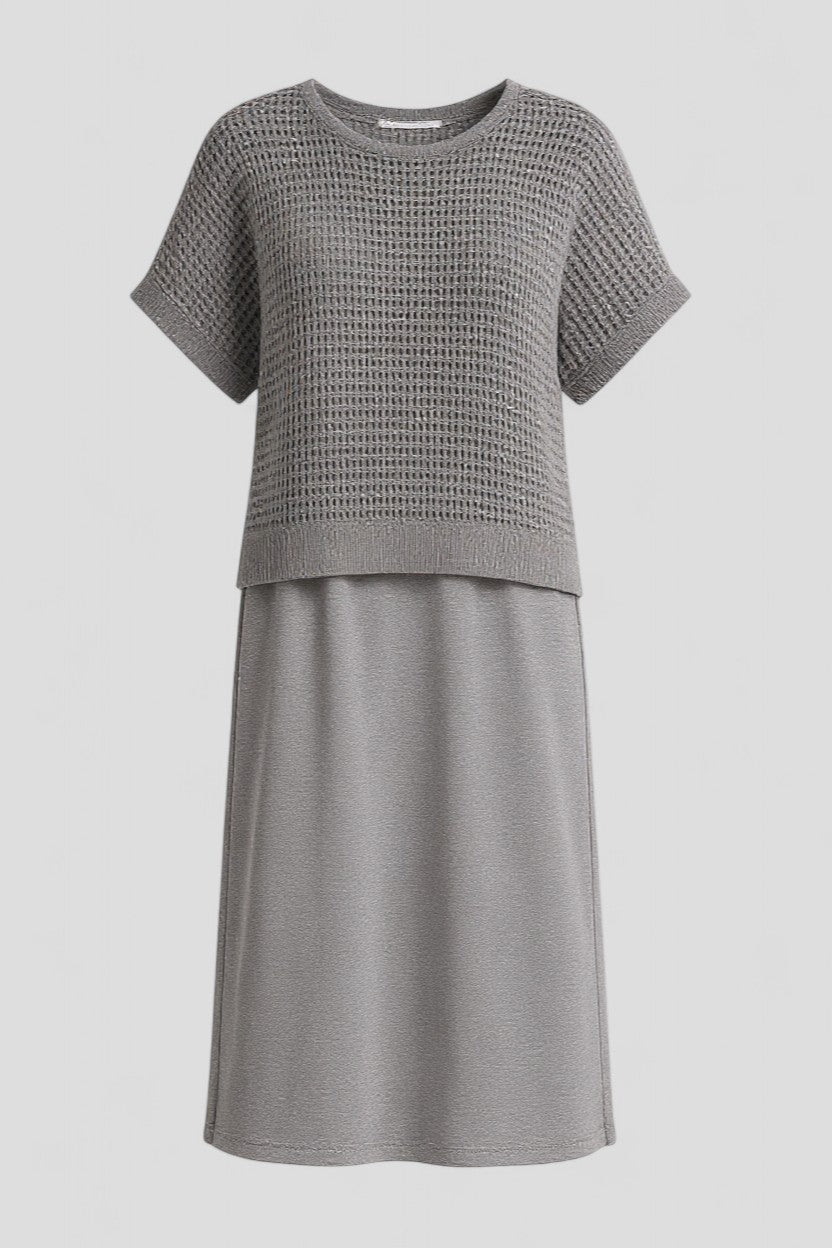 Airis | Abito Estivo Elegante Donna Midi - Grigio - abbigliamento donna abito elegante abito estivo fashion summer moda estate outfit estivo stile estivo vestito fresco - Concept Palermo