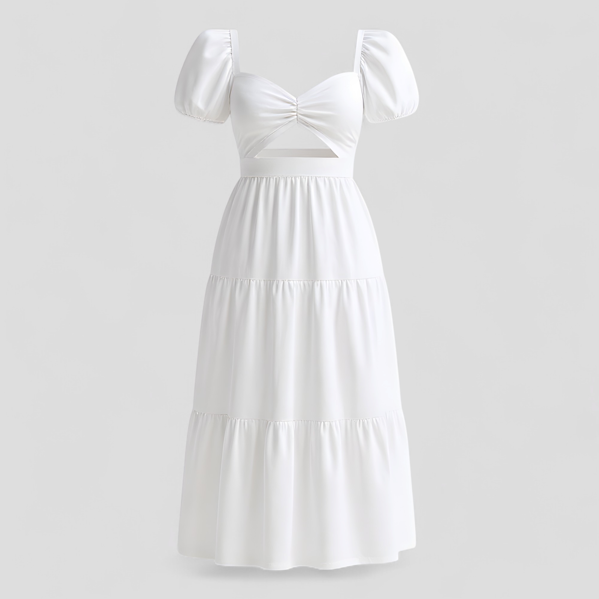 Martina | Abito Donna Elegante - Bianco - abbigliamento femminile abito casual abito chic abito elegante abito estivo abito versatil comfort elegante gonna lunga look sofisticato mezza manica moda estate stile moderno taglia unica tendenze moda - Concept Palermo