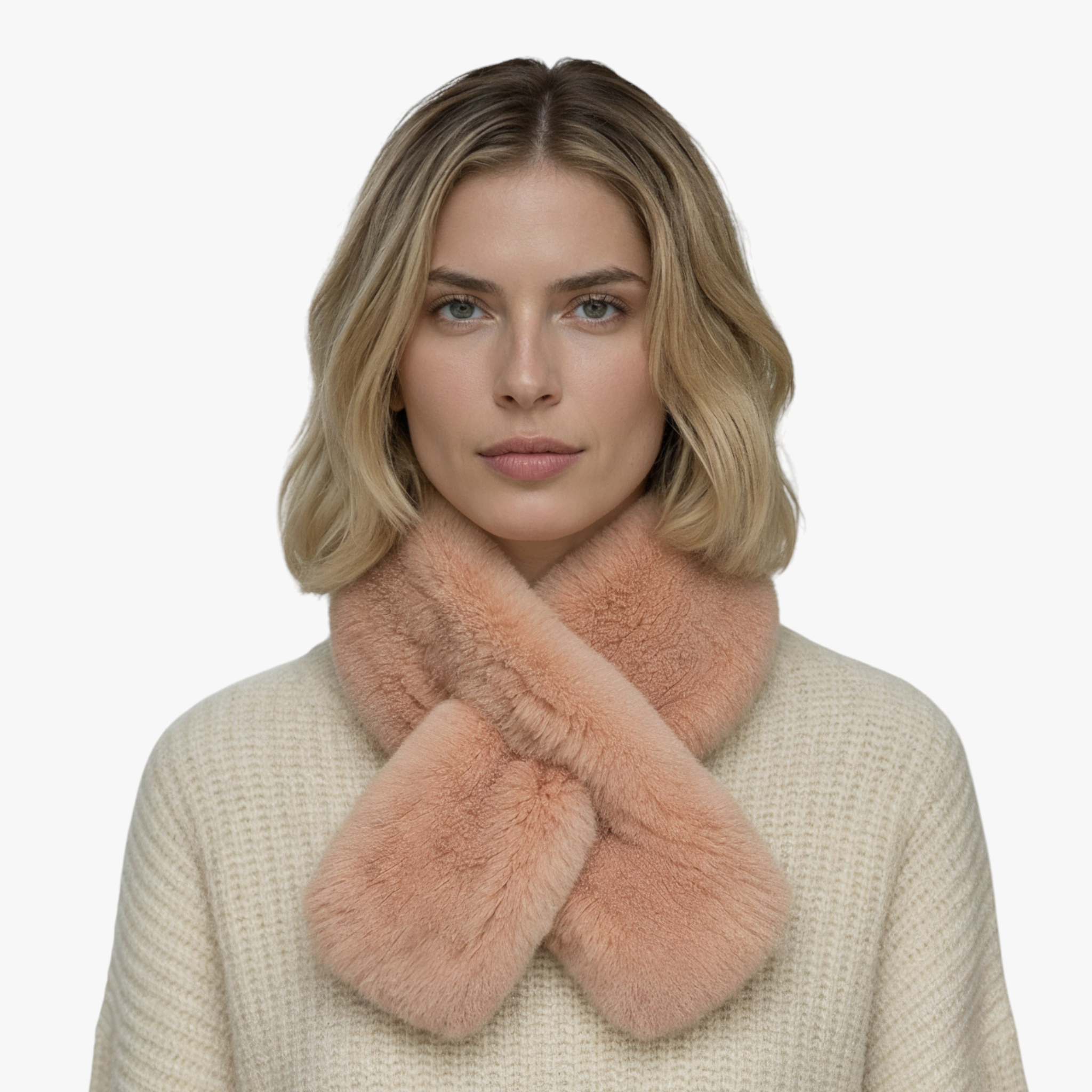 Arabella | Sciarpa di Pelliccia per Donne Elegante - - accessorio elegante moda invernale pelliccia di coniglio rex sciarpa calda sciarpa corta sciarpa di lusso sciarpa di pelliccia sciarpa invernale sciarpa naturale - Concept Palermo