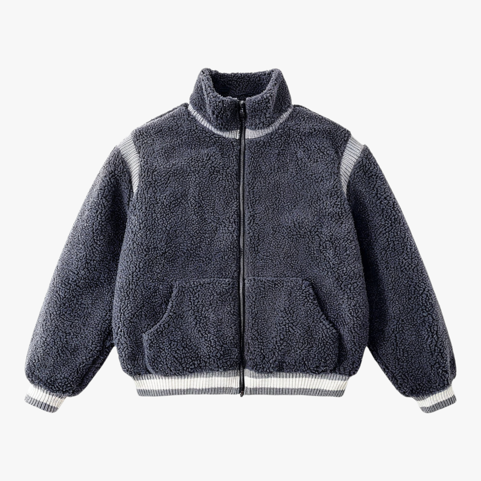 Emilio | Giacca Invernale Uomo Calda con Collo Rialzato - Grigio - abbigliamento invernale collo rialzato coton pile giacca calda giacca grigia giacca sportiva giacca trendy moda uomo stile moderno - Concept Palermo