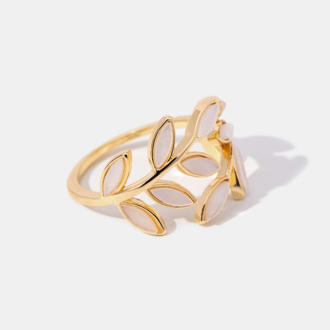 Anello in Foglia d'Oro - - Gold Ring ring for women - Concept Palermo