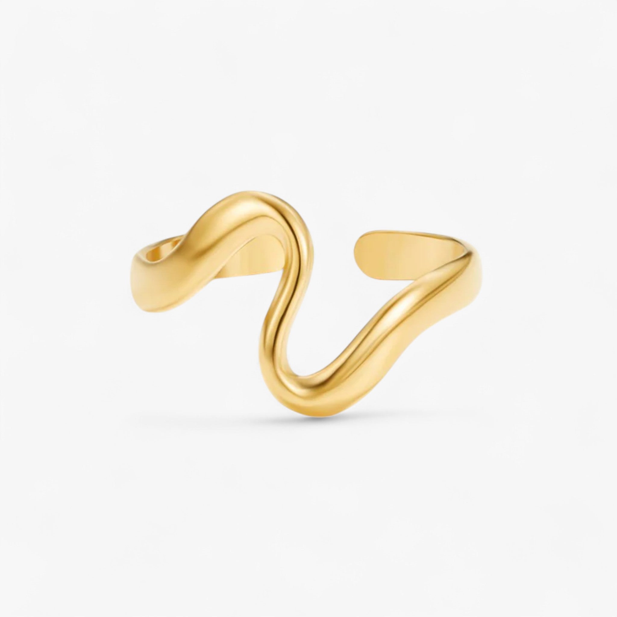 Anello Ondulato d'Oro - Oro 18K Regolabile (7-9) - EverydayEssentials gold HYPOALLERGENIC Minimal MINIMALISTIC New Arrivals Ring - Concept Palermo