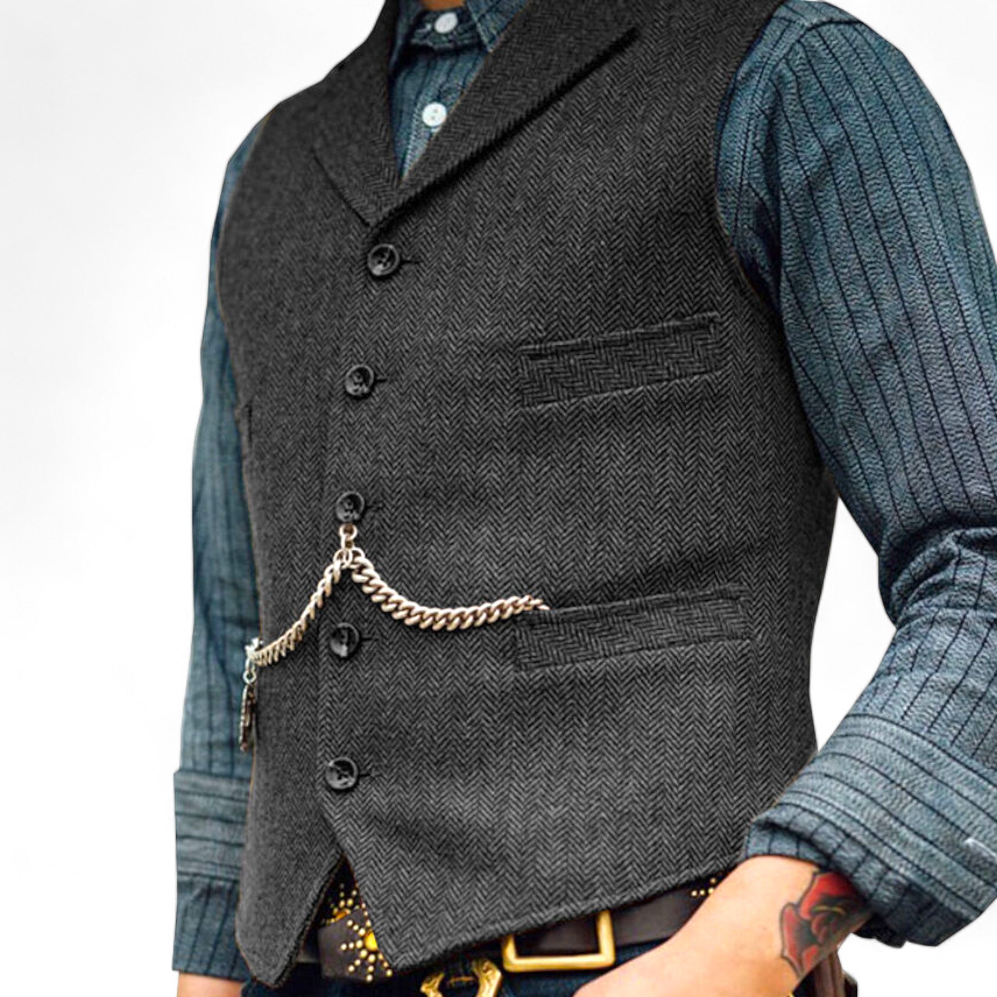 Henry | Gilet business in ottone - Eleganza senza tempo - Grigio - - Concept Palermo