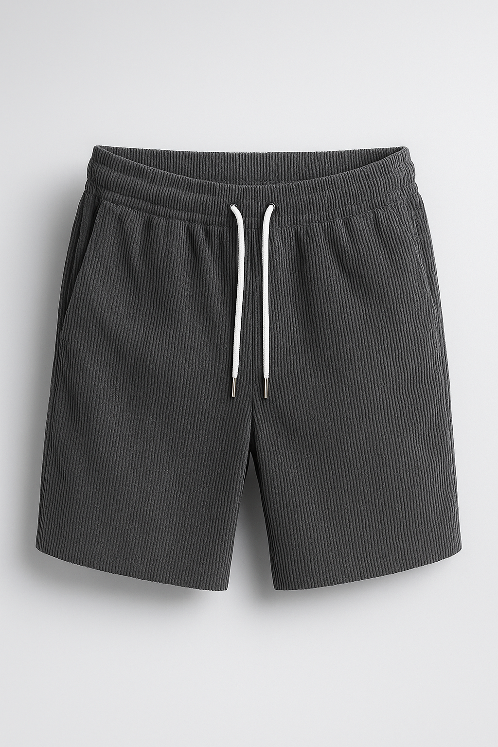 Milanie | Pantaloncini casual in velluto con coulisse - Grigio - short Summer shorts - Concept Palermo
