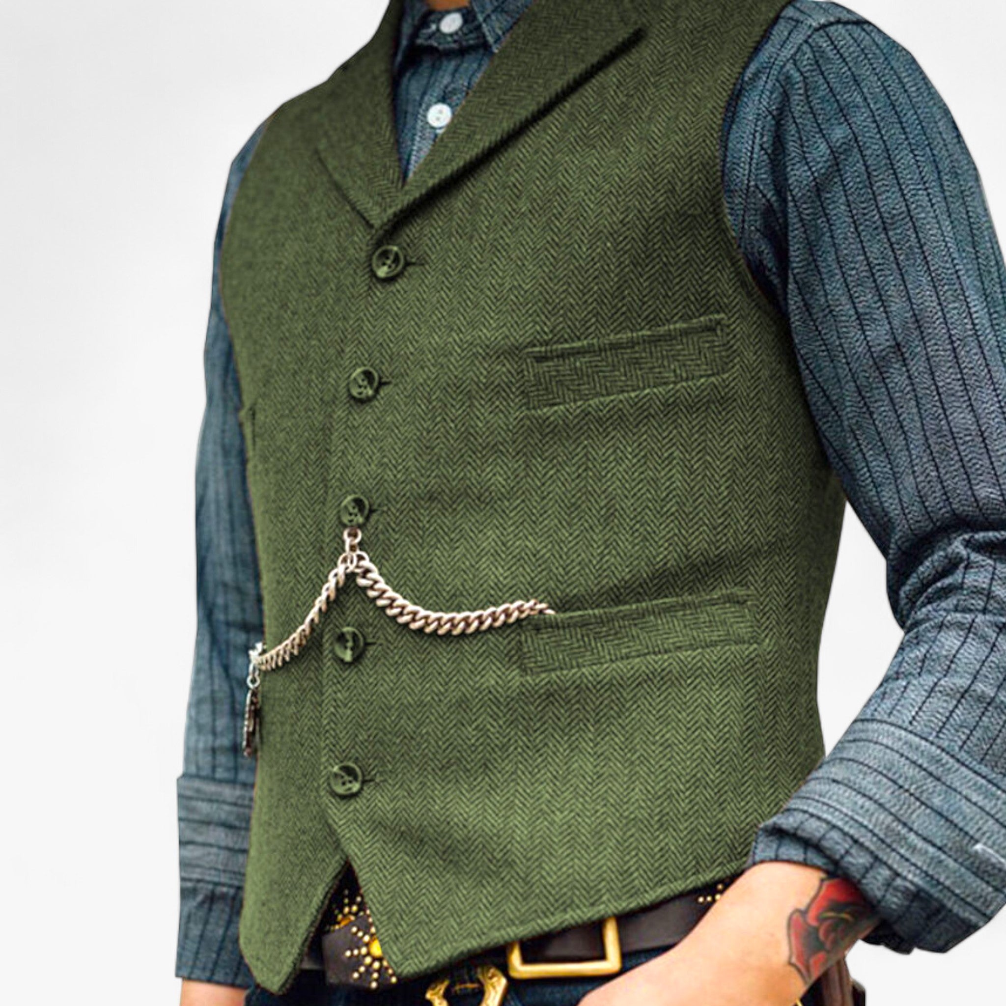 Henry | Gilet business in ottone - Eleganza senza tempo - Verde Verde - - Concept Palermo