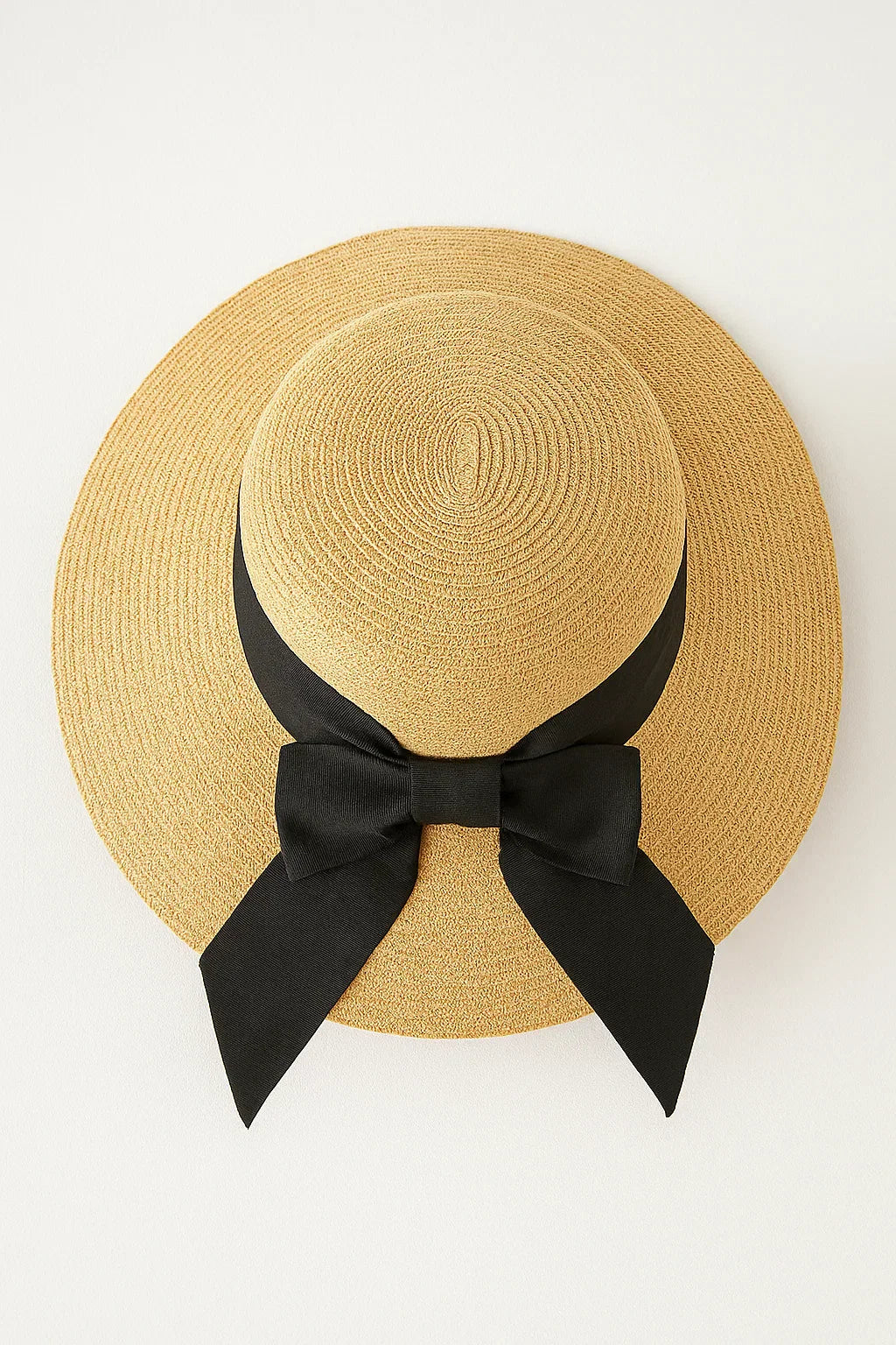 Amara | Cappello di paglia con ampio bordo e nastro nero - Beige - fashion summer hat sun hat women womens hat - Concept Palermo