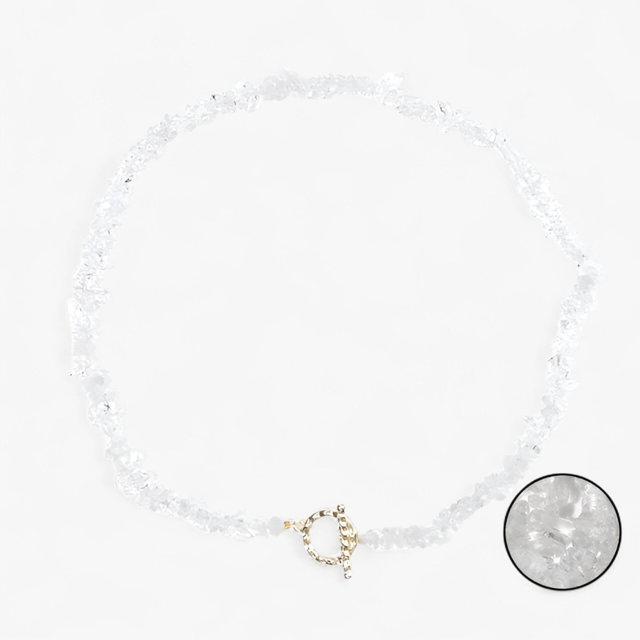 Collana di pietre semipreziose bohemien con pietra naturale e grani di pietra - Quarzo Chiaro - NECKLACES Necklaces for Women - Concept Palermo