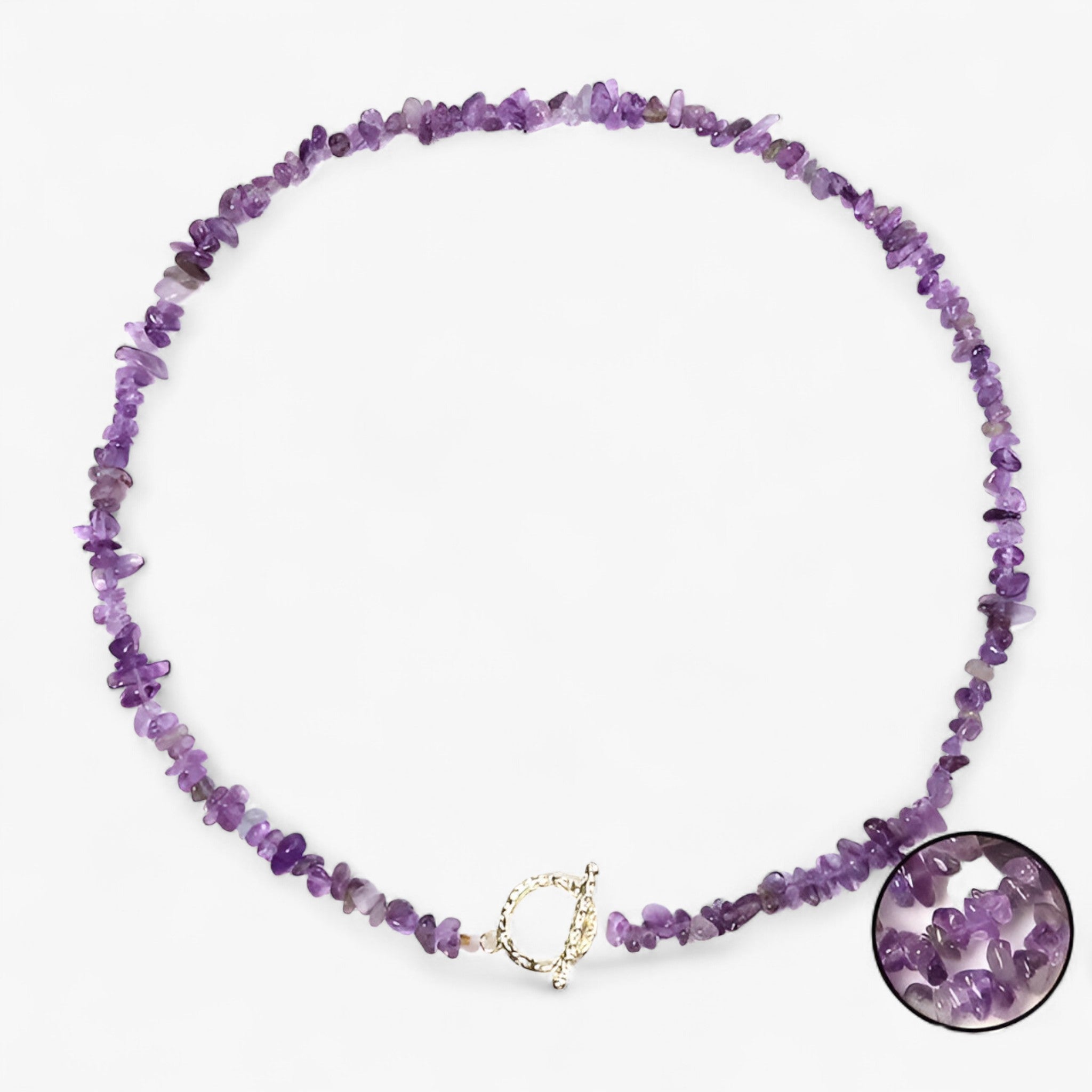 Collana di pietre semipreziose bohemien con pietra naturale e grani di pietra - Ametista - NECKLACES Necklaces for Women - Concept Palermo