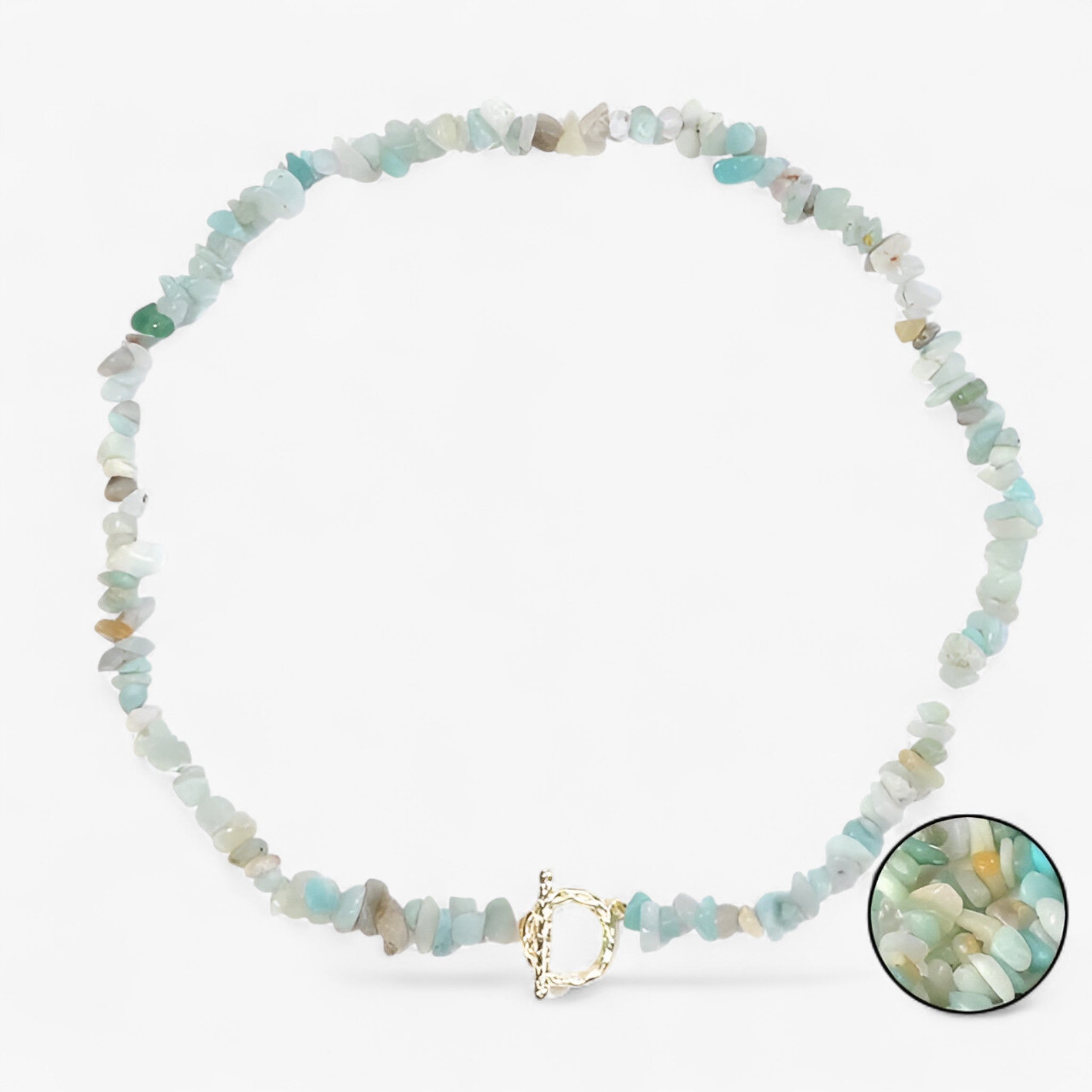 Collana di pietre semipreziose bohemien con pietra naturale e grani di pietra - Amazonite - NECKLACES Necklaces for Women - Concept Palermo