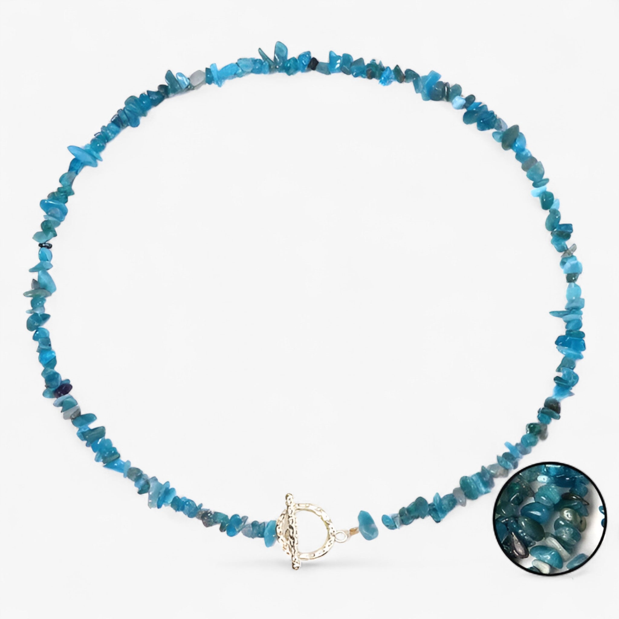 Collana di pietre semipreziose bohemien con pietra naturale e grani di pietra - Apatite - NECKLACES Necklaces for Women - Concept Palermo