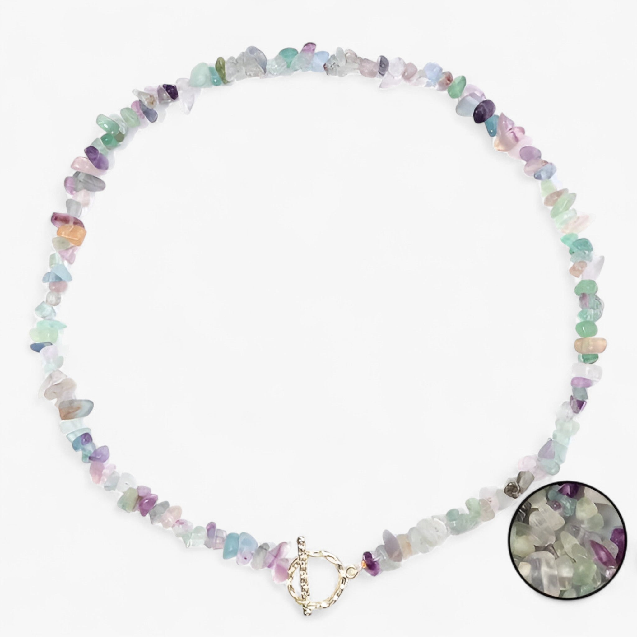 Collana di pietre semipreziose bohemien con pietra naturale e grani di pietra - Fluorite - NECKLACES Necklaces for Women - Concept Palermo