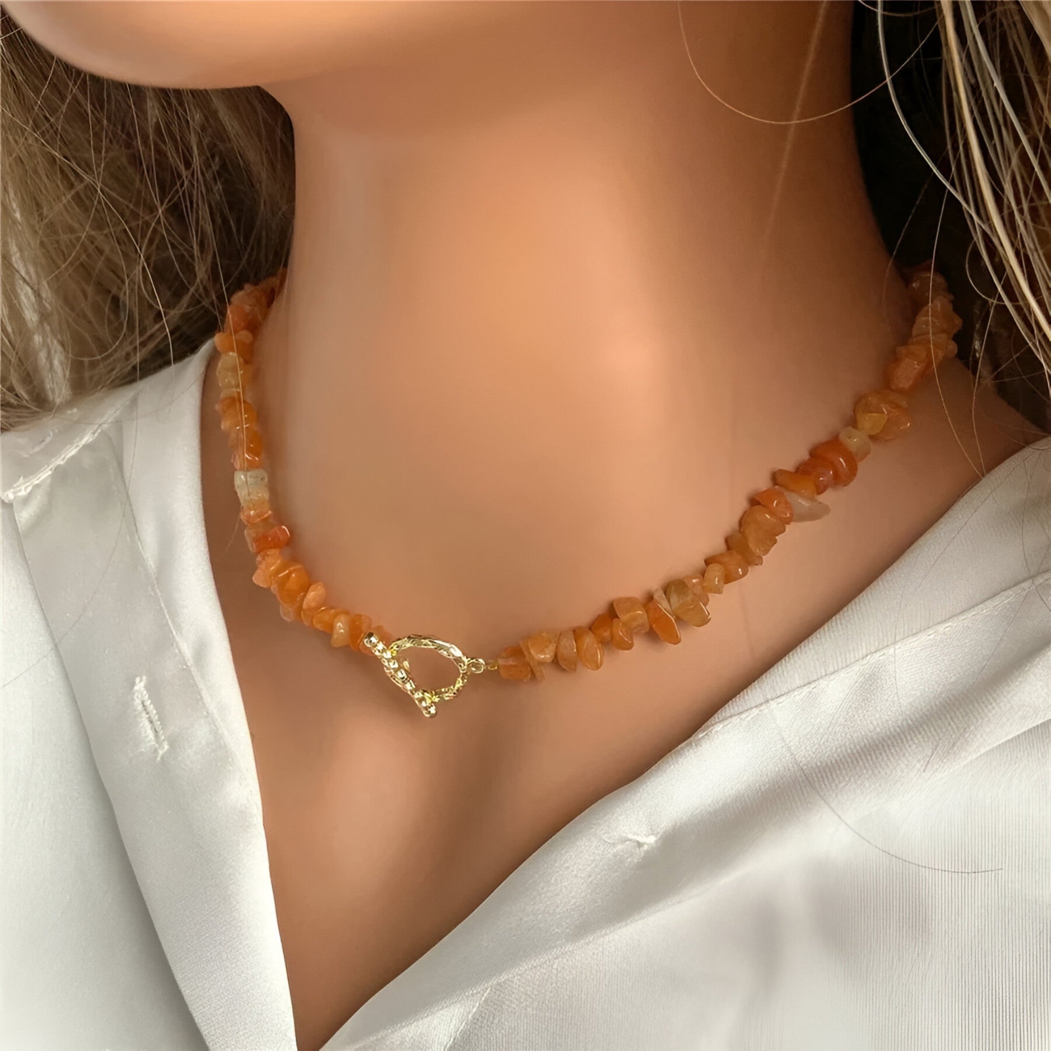 Collana di pietre semipreziose bohemien con pietra naturale e grani di pietra - - NECKLACES Necklaces for Women - Concept Palermo