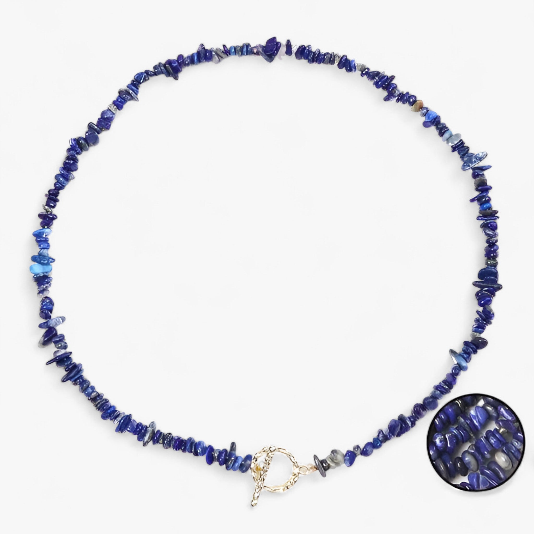 Collana di pietre semipreziose bohemien con pietra naturale e grani di pietra - Lapis Lazuli - NECKLACES Necklaces for Women - Concept Palermo