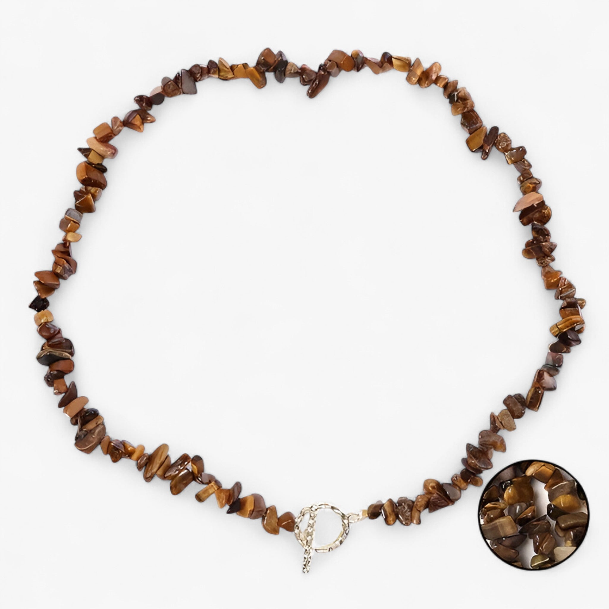 Collana di pietre semipreziose bohemien con pietra naturale e grani di pietra - Occhio di Tigre - NECKLACES Necklaces for Women - Concept Palermo