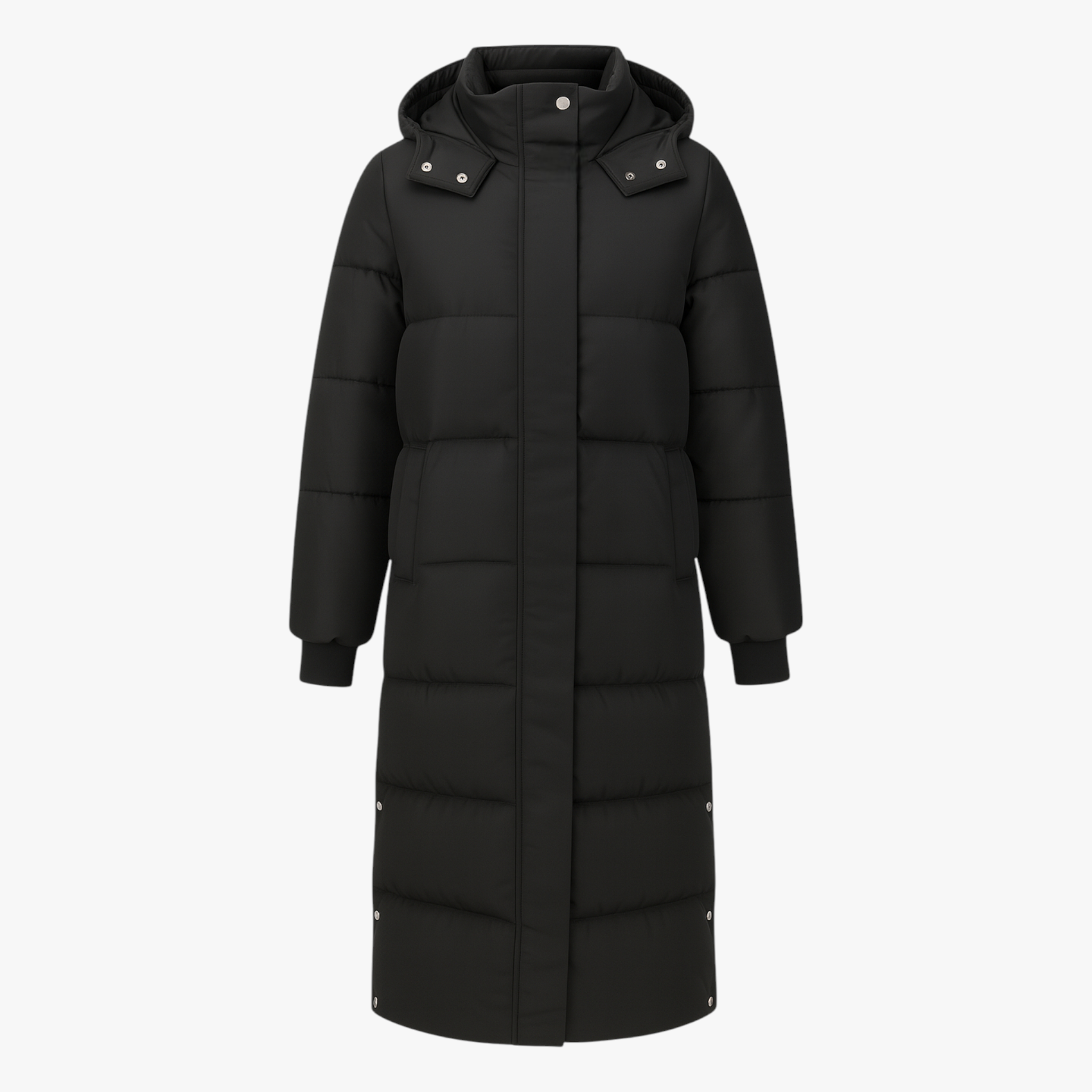 Chiara | Giacca Invernale Donna Lunga con Cappuccio - Nero - cappotto coreano cappotto donna cappotto spesso giacca alla moda giacca autunno inverno giacca calda giacca comoda giacca elegante giacca lunga parka con cappuccio - Concept Palermo