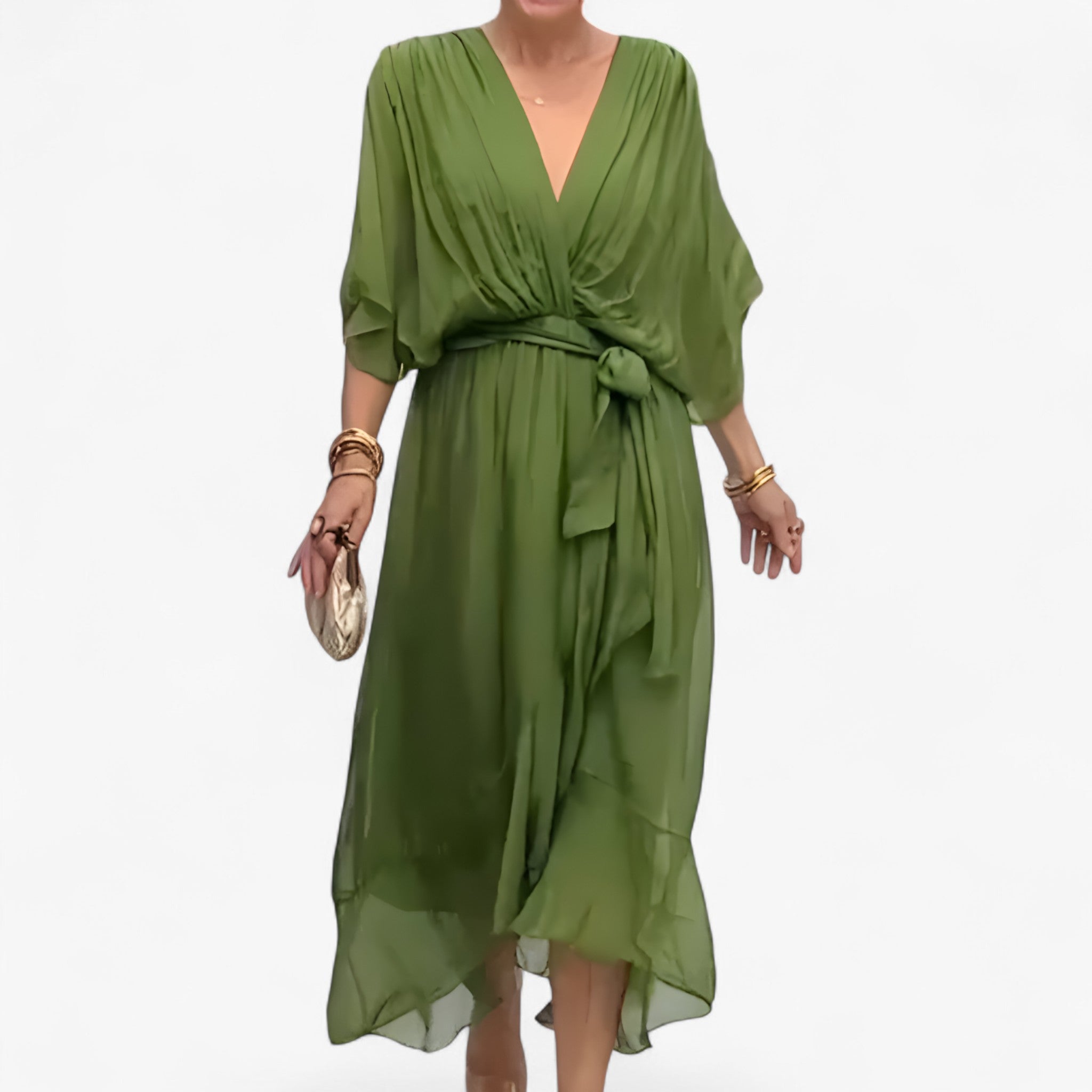 Aliyah | Abito da donna in chiffon - Verde - - Concept Palermo