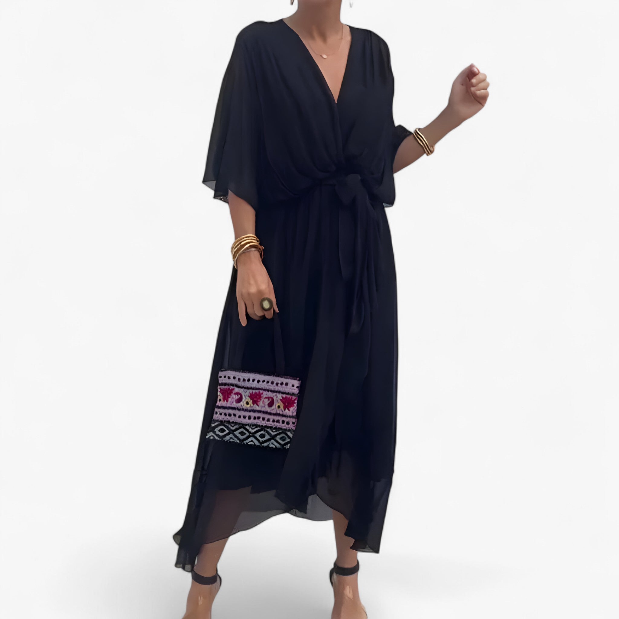 Aliyah | Abito da donna in chiffon - Nero - - Concept Palermo