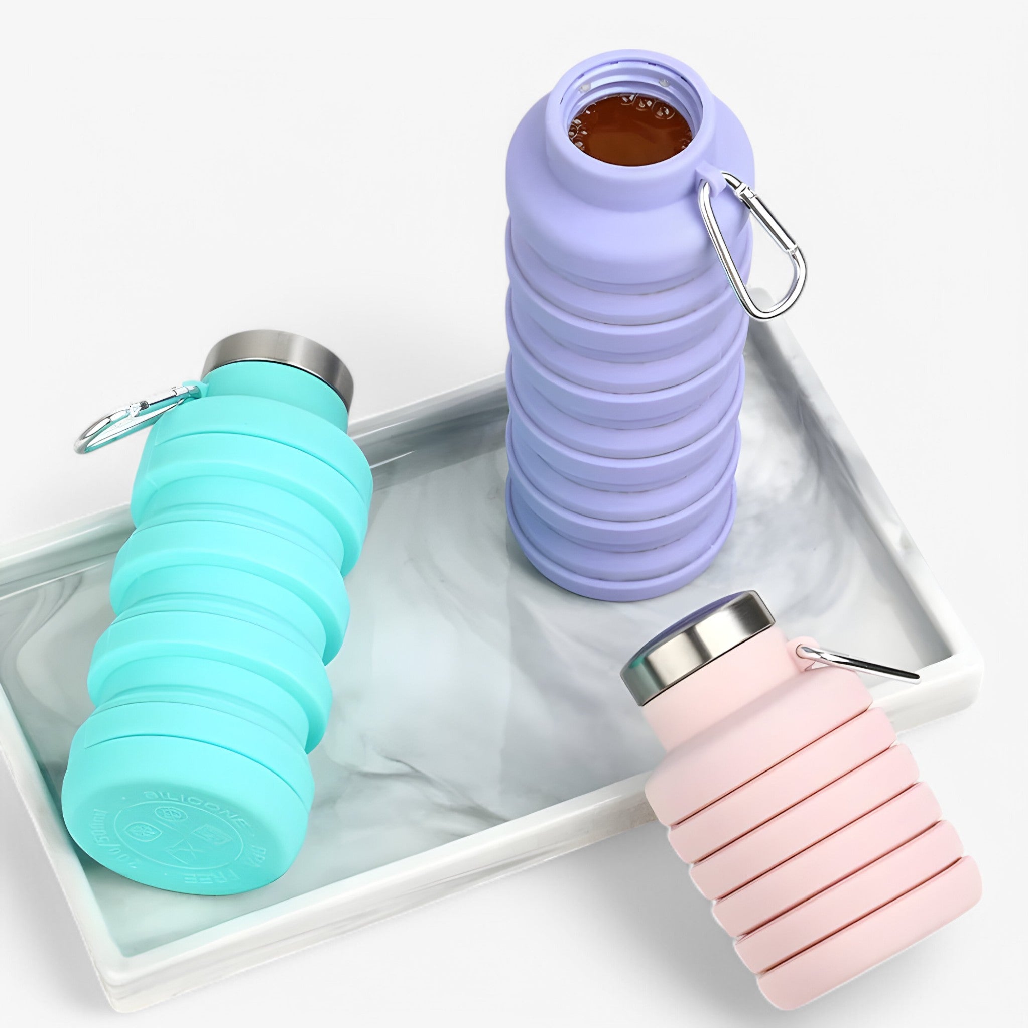 Borraccia in silicone pieghevole da 500ml - - 500ml silicone water bottle - Concept Palermo