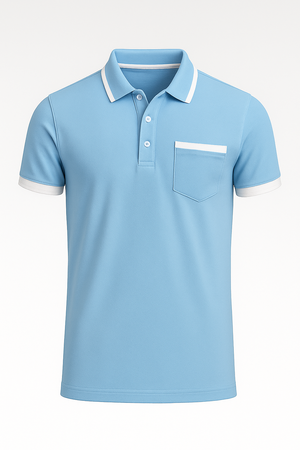 Rue | Polo elegante da uomo con dettagli a contrasto - Blu - men Polo - Concept Palermo