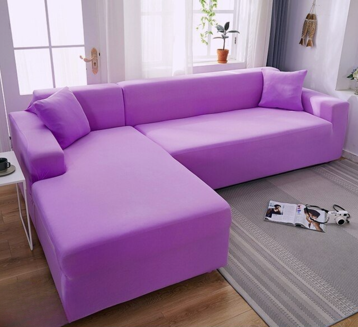 SofCove - Copridivano lavabile | prolunga la durata, idrorepellente, elastico - Viola - cover elastic band Sofa Sofa cover Washable cover - Concept Palermo