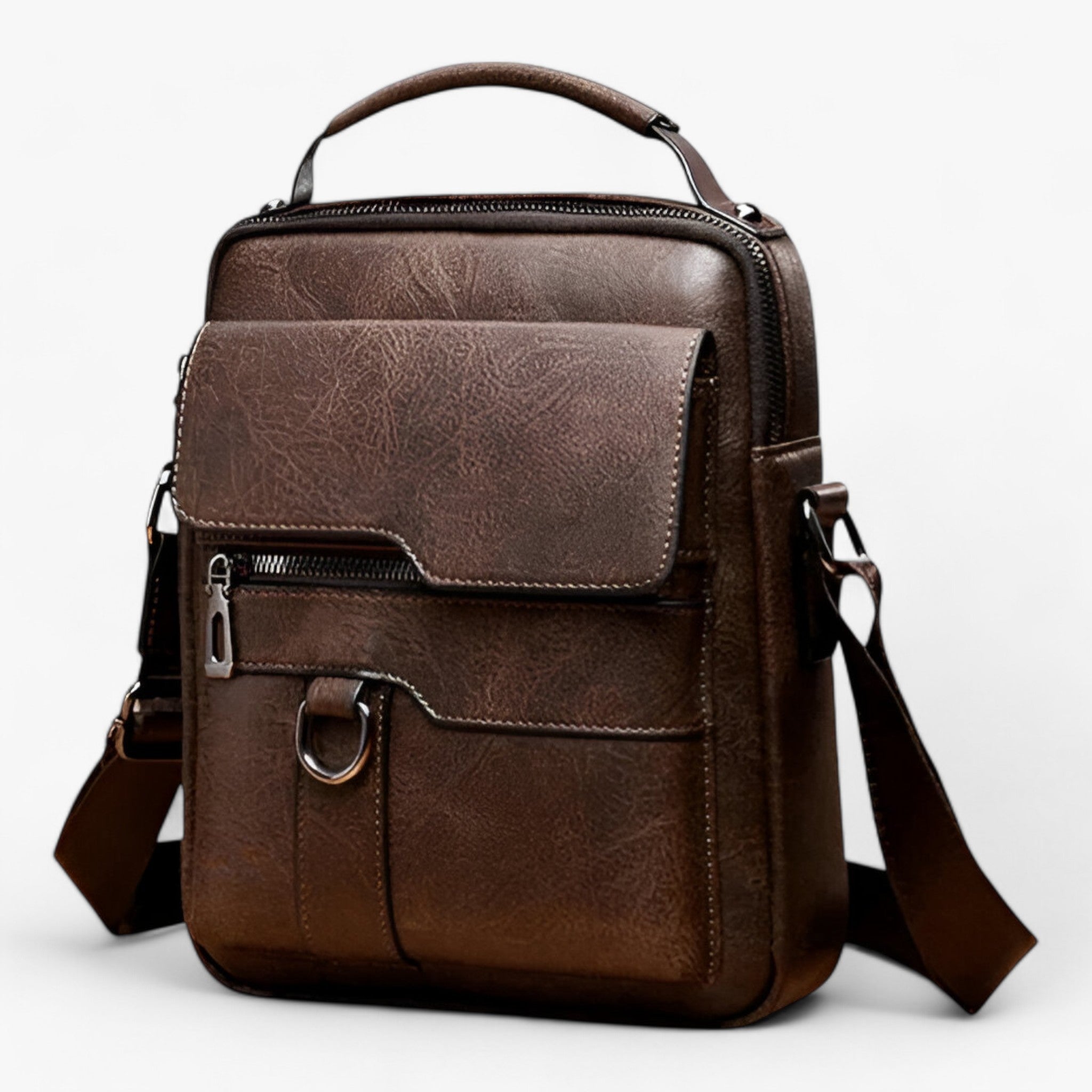 Borsa a tracolla LuxeLeather™ - Moderna ed elegante - Marrone scuro - Heren collectie Old (Google) old_google - Concept Palermo