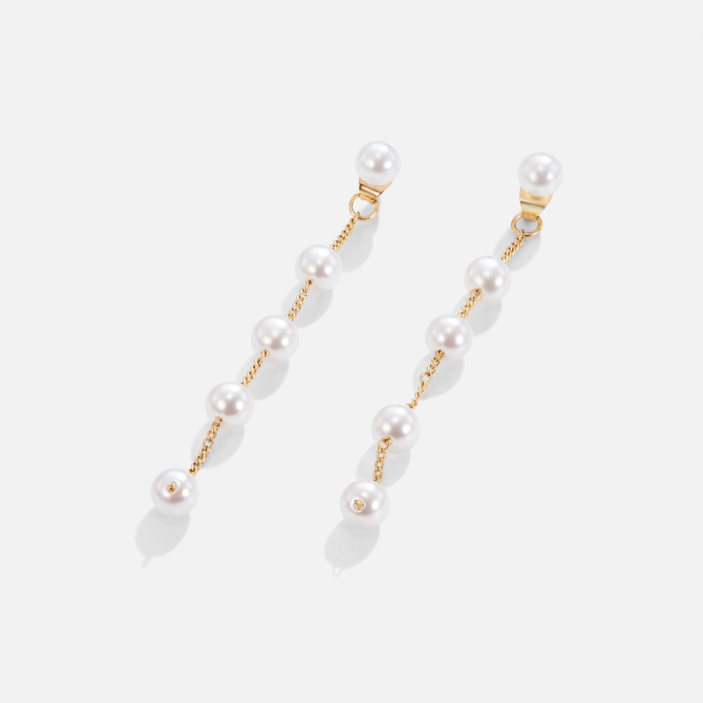 Orecchini a goccia di perla - - earrings GLAMOROUS Gold HYPOALLERGENIC Pearl - Concept Palermo