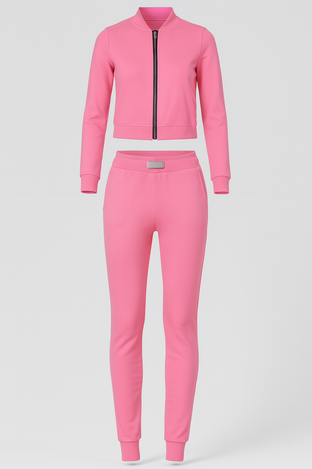 Visilisa | Completo sportivo da donna per tempo libero con giacca a zip e pantaloni jogger - Rosa - - Concept Palermo
