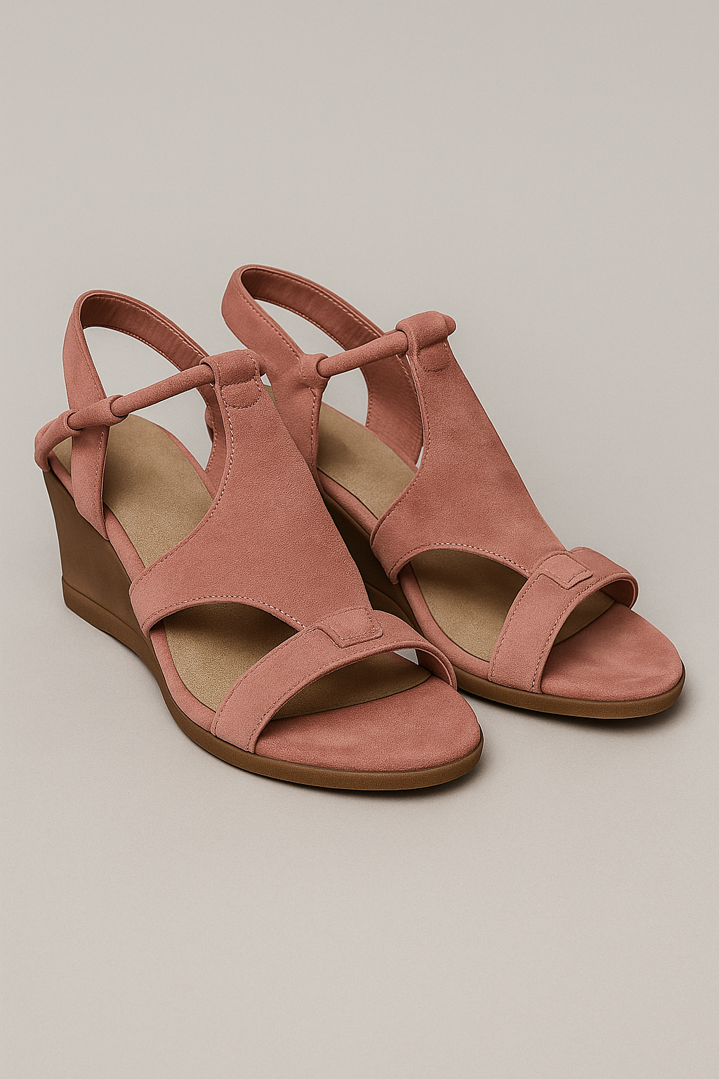 Felce | Sandali con zeppa e cinturino alla caviglia - Rosa - casual sandals fashion Ladies Sandals women Women's Sandals - Concept Palermo