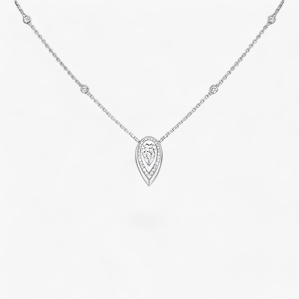 Nathalie | Collana con gocce d'acqua brillanti - Eleganza in ogni goccia - Argento - 3.1g 925 Classic Fine GDTC Mainland China PENDANTS silver Sterling Water Drop YES Zircon - Concept Palermo