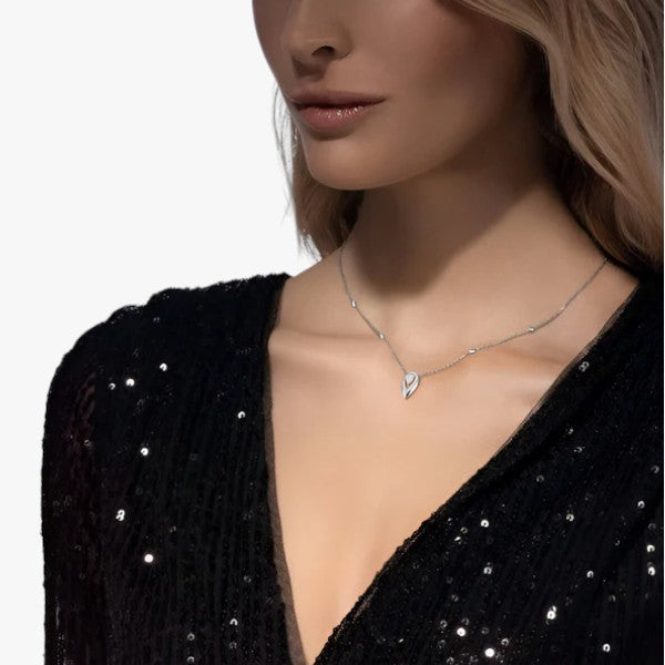 Nathalie | Collana con gocce d'acqua brillanti - Eleganza in ogni goccia - - 3.1g 925 Classic Fine GDTC Mainland China PENDANTS silver Sterling Water Drop YES Zircon - Concept Palermo