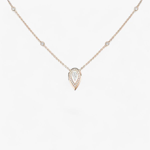 Nathalie | Collana con gocce d'acqua brillanti - Eleganza in ogni goccia - Oro rosa - 3.1g 925 Classic Fine GDTC Mainland China PENDANTS silver Sterling Water Drop YES Zircon - Concept Palermo