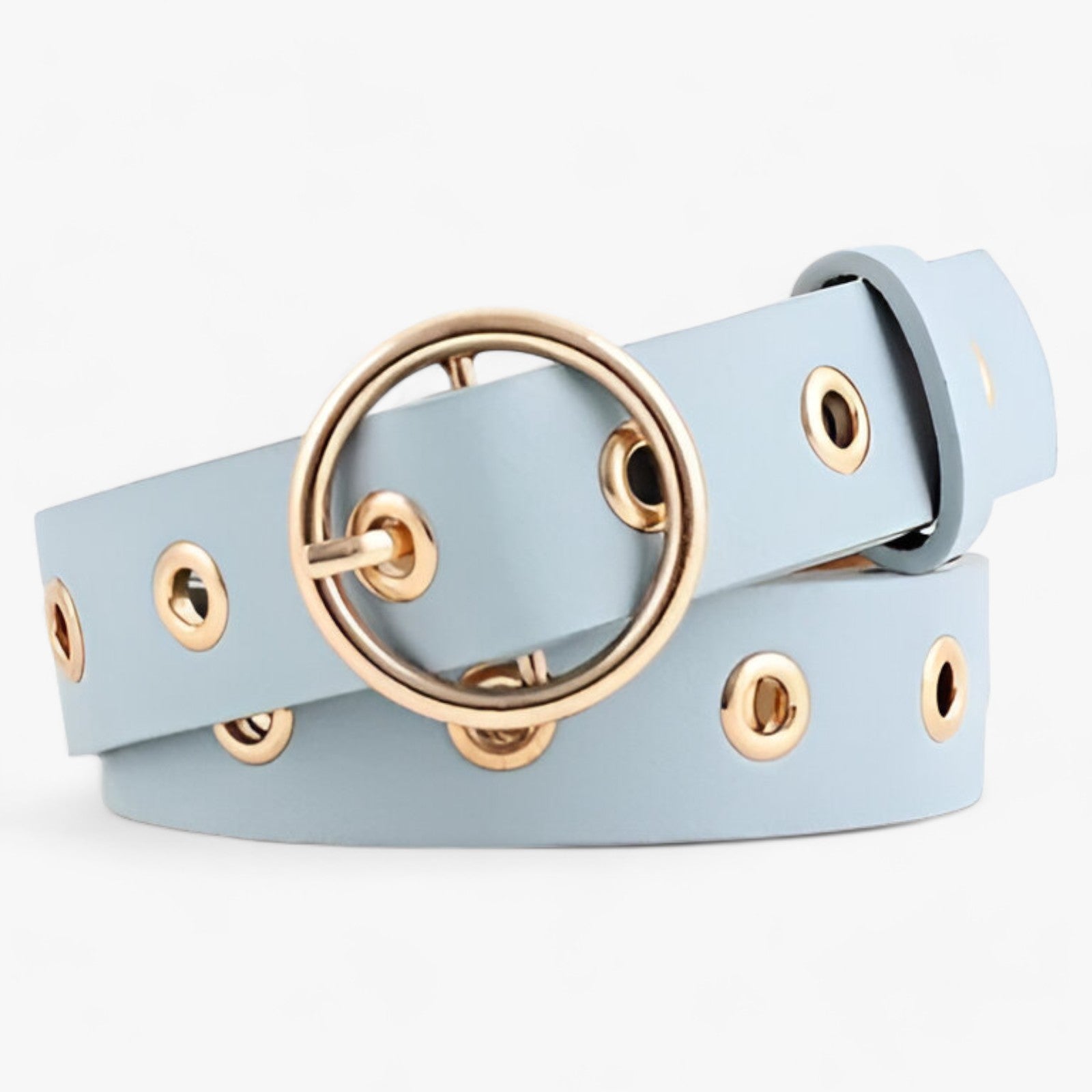 Emma | Cintura da donna con fibbia rotonda - BLU - 2.6cm 4cm ADULT Belt RZ19102604 Belts fashion Guangdong Mainland China MOONBIFFY PU Solid WOMEN X802 - Concept Palermo